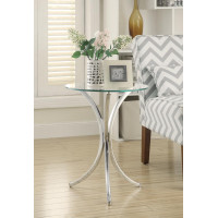 Coaster Furniture 902869 Round Accent Table with Curved Legs Chrome